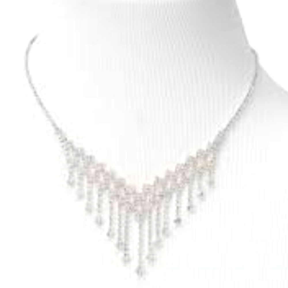 Crystal Rhinestone jewelry necklace earring set Wedding Prom Hoco Homecoming